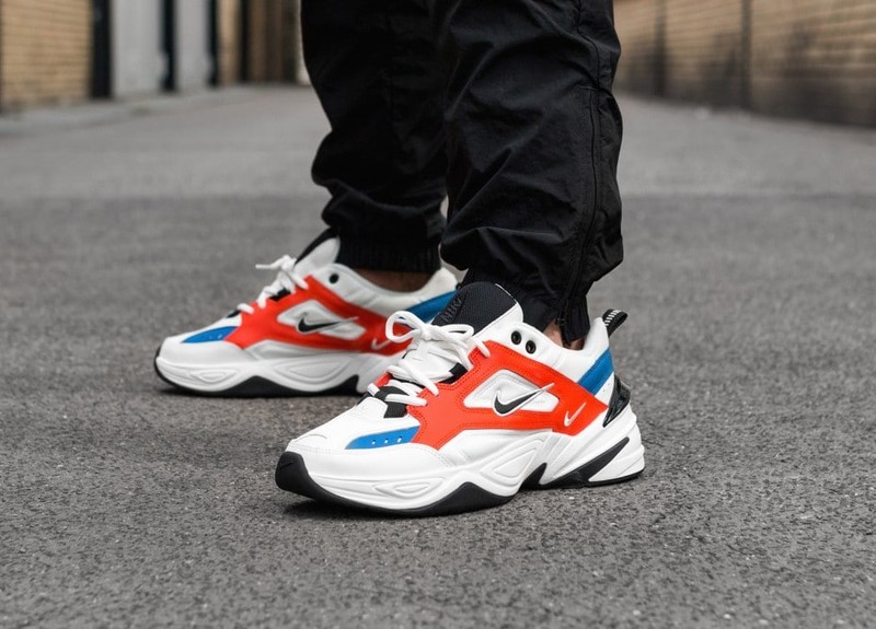 Nike m2k tekno hot sale red white blue